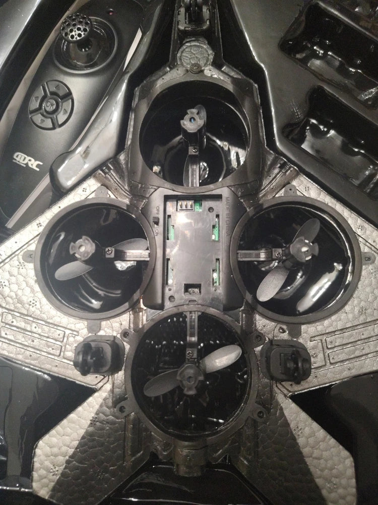 Quadcopter drone frame with four propellers and central control module