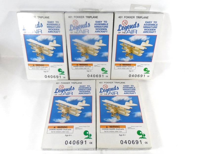 5 Legends Of Air Miniature Wooden Airplane Lot