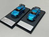 Flame 1:64 Porsche RWB 993/964 Blue Alloy Diecast Car Model