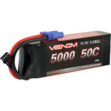 Venom Drive Series 50C 3S 5000mAh 11.1V LiPo Battery 12 AWG wire EC5 connector