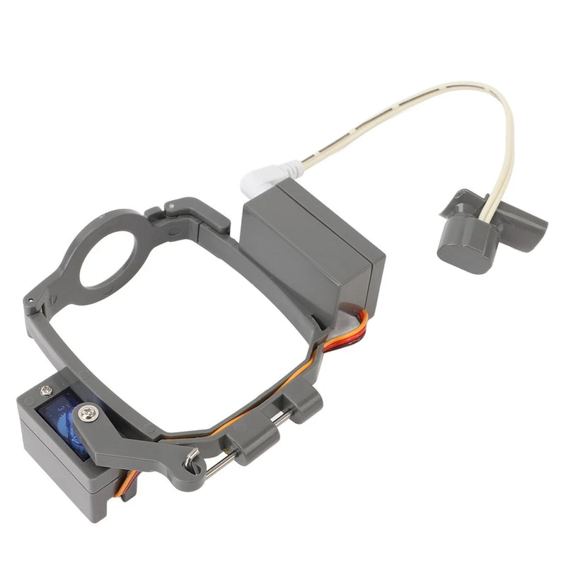 Gray drone airdrop thrower launcher with wiring harness and mounting frame