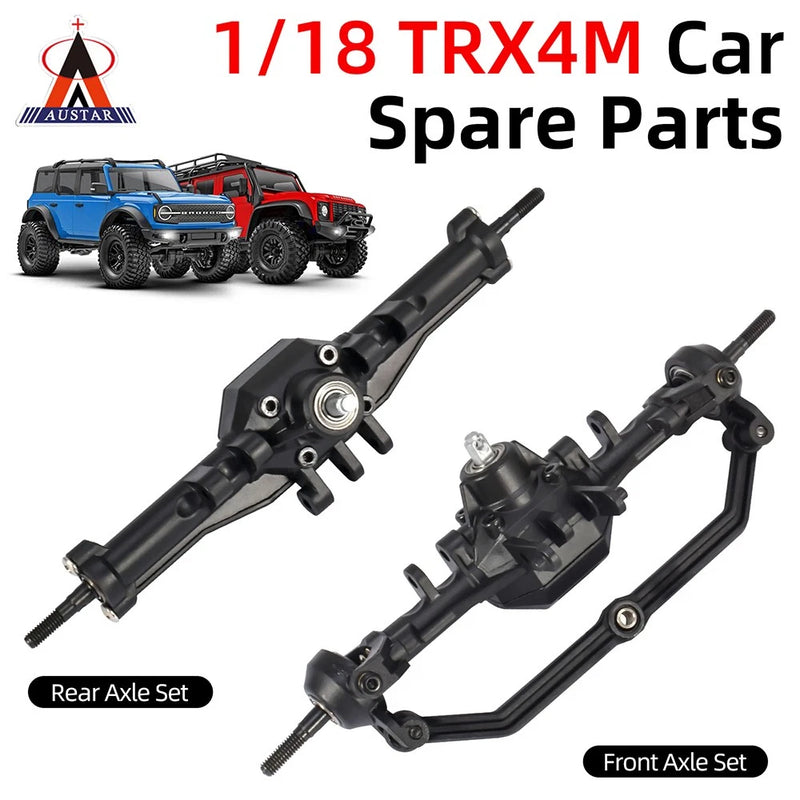 AUSTAR TRX4M Front+Rear Axle Set Complete With Servo Mount For 1/18 TRX4M RC Car