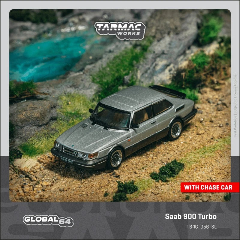 Tarmac Works 1:64 Saab 900 Turbo Silver Diecast Model Car