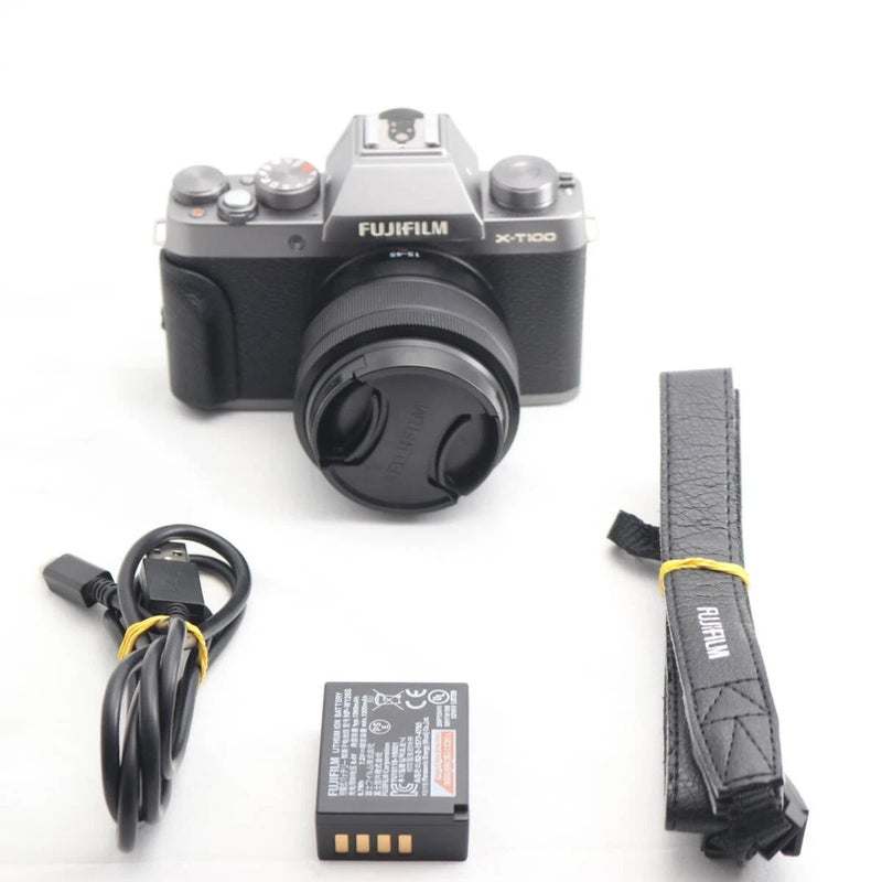 Fujifilm X-T100 Mirrorless Camera Kit Dark Silver 18-55mm Lens Included