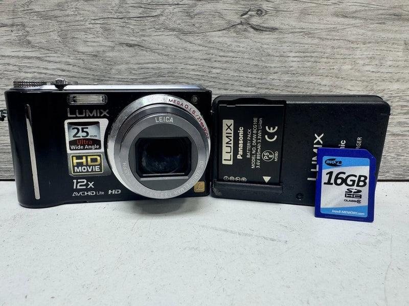 Panasonic Lumix TZ7 Digital Camera-Black 10.1MP, 12x Optical Zoom - Tested
