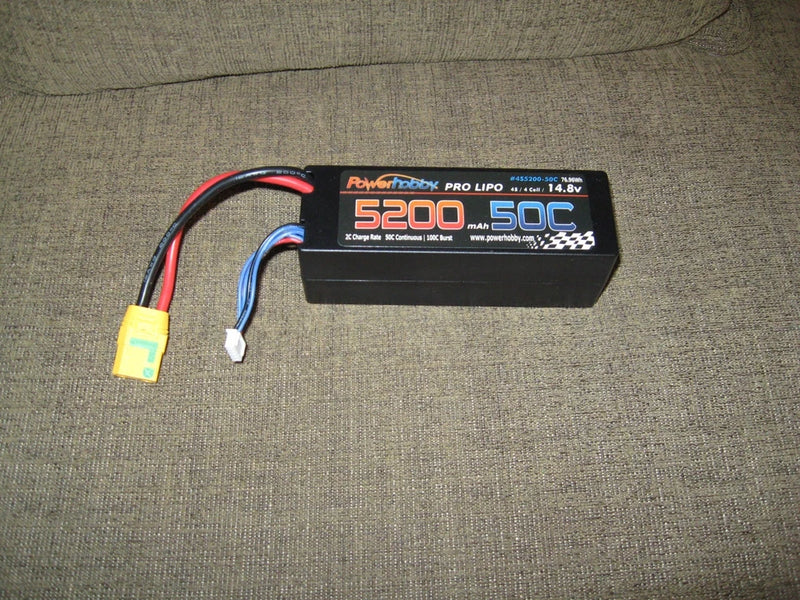 NEW Powerhobby 4S 14.8v 5200mah 50c Lipo Battery w EC5 Plug Hard Case Battery