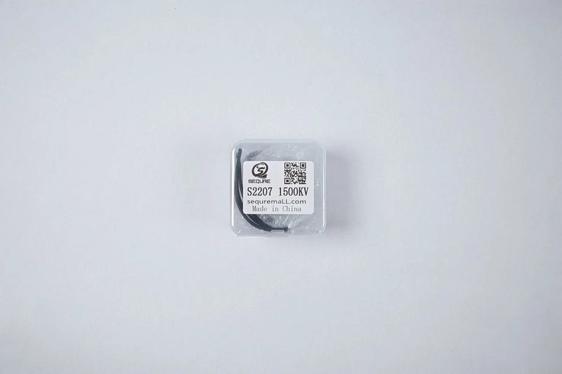 SEQURE S2207 1500KV FPV motor labeled in small plastic box