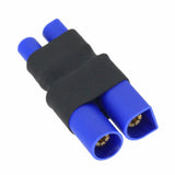 EC3 to EC5 RC lipo battery adapter, black housing, two blue sockets with contacts