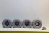 X=3 unpainted  1/25 scale resin model car dirt track tires and wheels ,