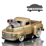 MAISTO MUSCLE MACHINES 1949 FORD F-1 PICK UP TRUCK 1/64 DIECAST MODEL GOLD 15582