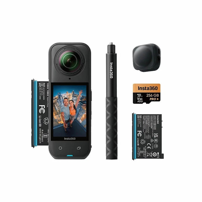 Insta360 X5 Adventure Kit With 256GB SD Card With Spare Battery And Selfie Stick