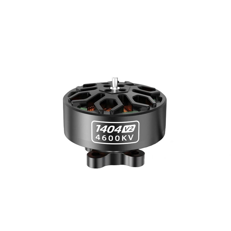 Black brushless FPV drone motor, 1404 4600KV with cooling fins and mounting holes
