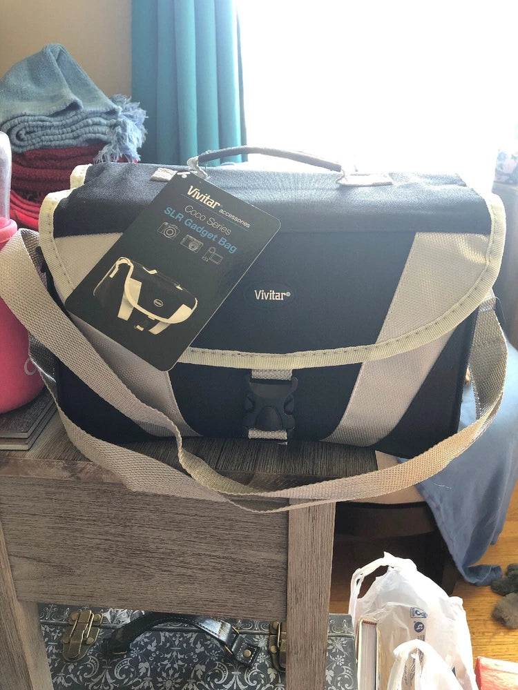 Brand New Vivitar VIV-DC-74 SLR Gadget Bag (BlackWhite)