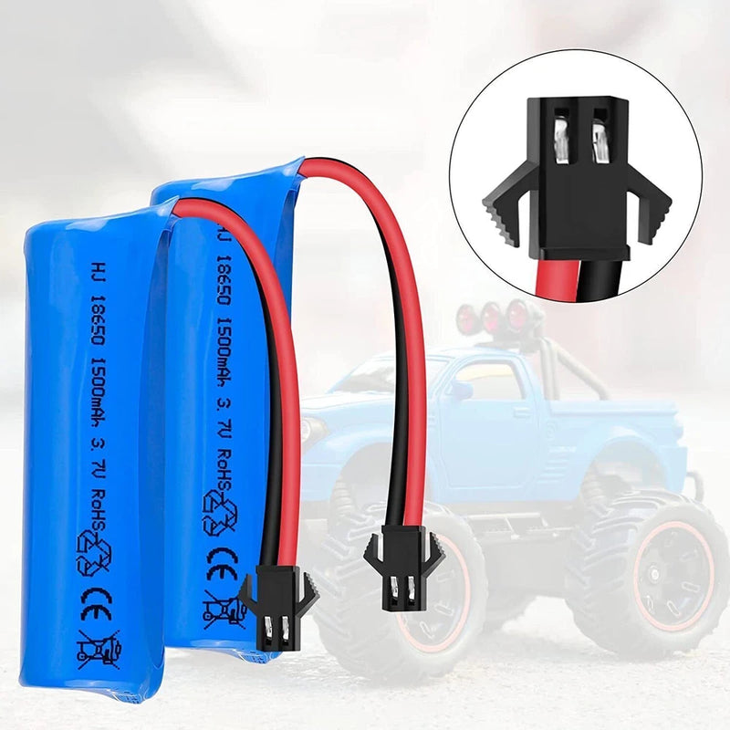 2Pcs 3.7V 1500mAh 15C Li-ion Battery SM-2P Plug for RC Car Truck boat toys