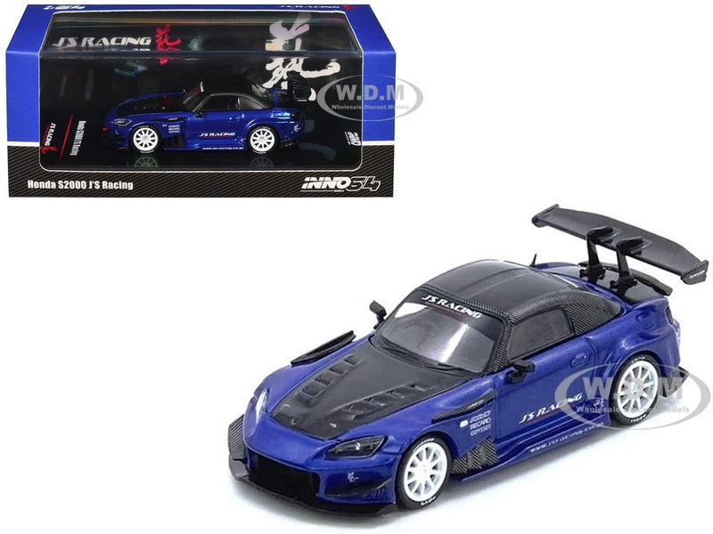HONDA S2000 RHD "J'S RACING" BLUE 1/64 DIECAST BY INNO MODELS IN64-S2000JS-BLUE