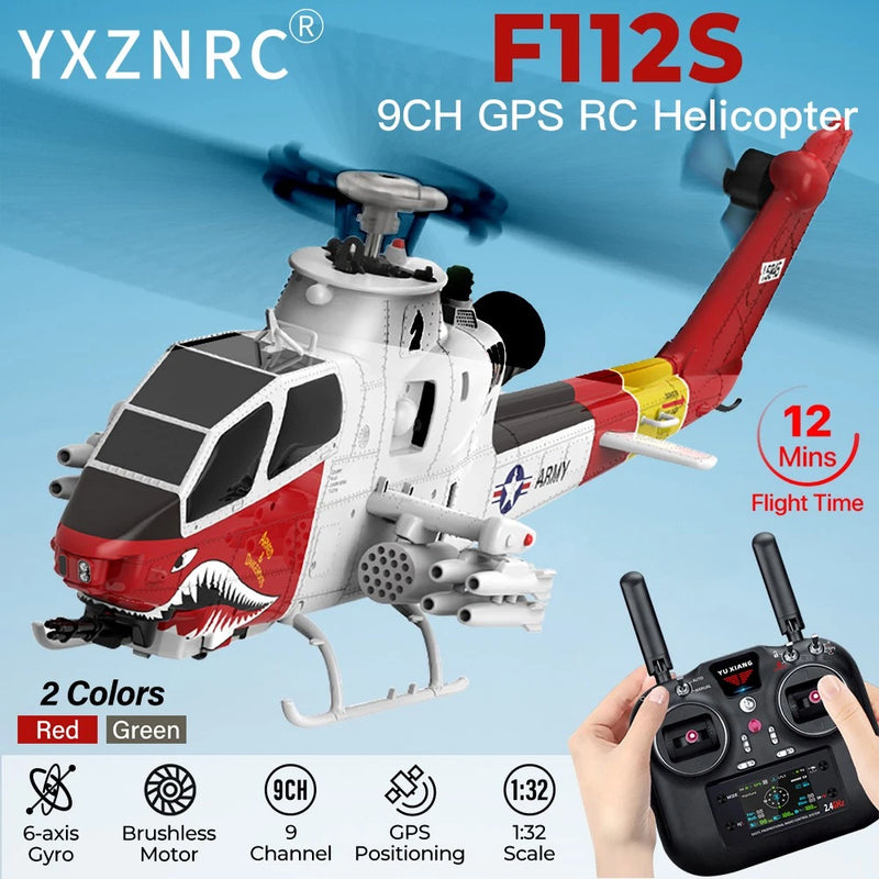 YUXIANG F112S RC Helicopter 9CH Gyro GPS Positioning 1/32 Optical Flow Aircraft