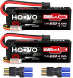 2S Lipo Battery 7.4V 6500mAh 100C RC Battery Pack Hardcase with TR Plug EC5