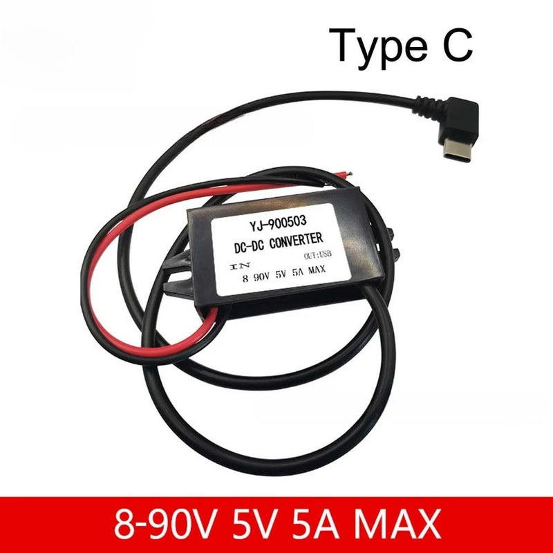 8-90V To 5V 5A DC Step Down Converter 25W Supply USB Power Mobile Charging Phone