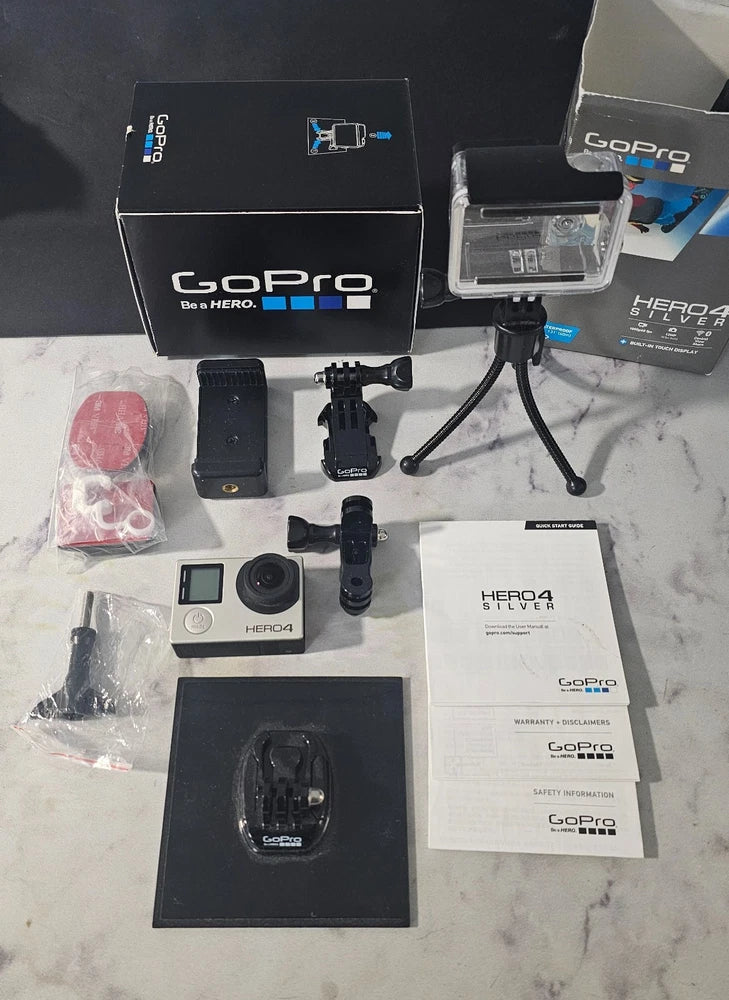 GoPro Hero4 Silver Camera Bundle - Frame Mounts Accessories 64GB Card