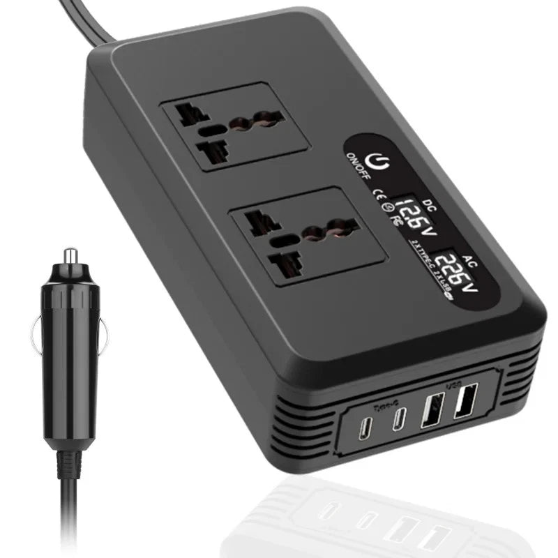 200W Car Inverter 12V DC to 220V/110v AC Power Converter USB Charger LED Display