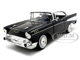 1957 CHEVROLET BEL AIR BLACK W/ WHITE TOP 1/24 DIECAST MODEL CAR MOTORMAX 73228
