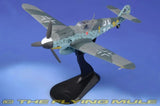 1:48 Bf 109G Luftwaffe fighter model with grey camo and display stand