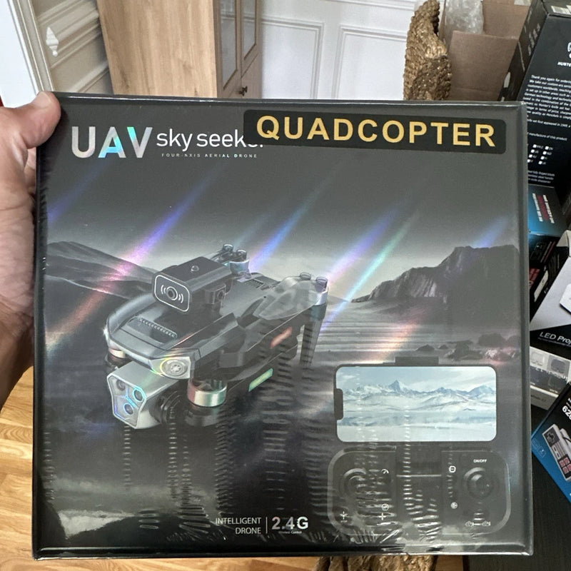 UAV quadcopter drone box with HD camera and 2.4G Sky Seeker branding