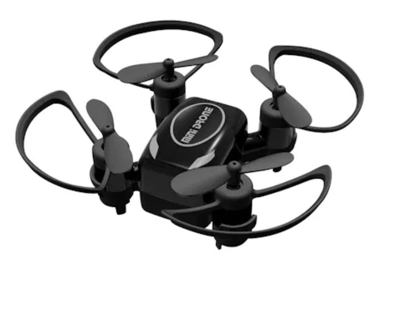 Compact black mini quadcopter drone with four propellers and protective guards