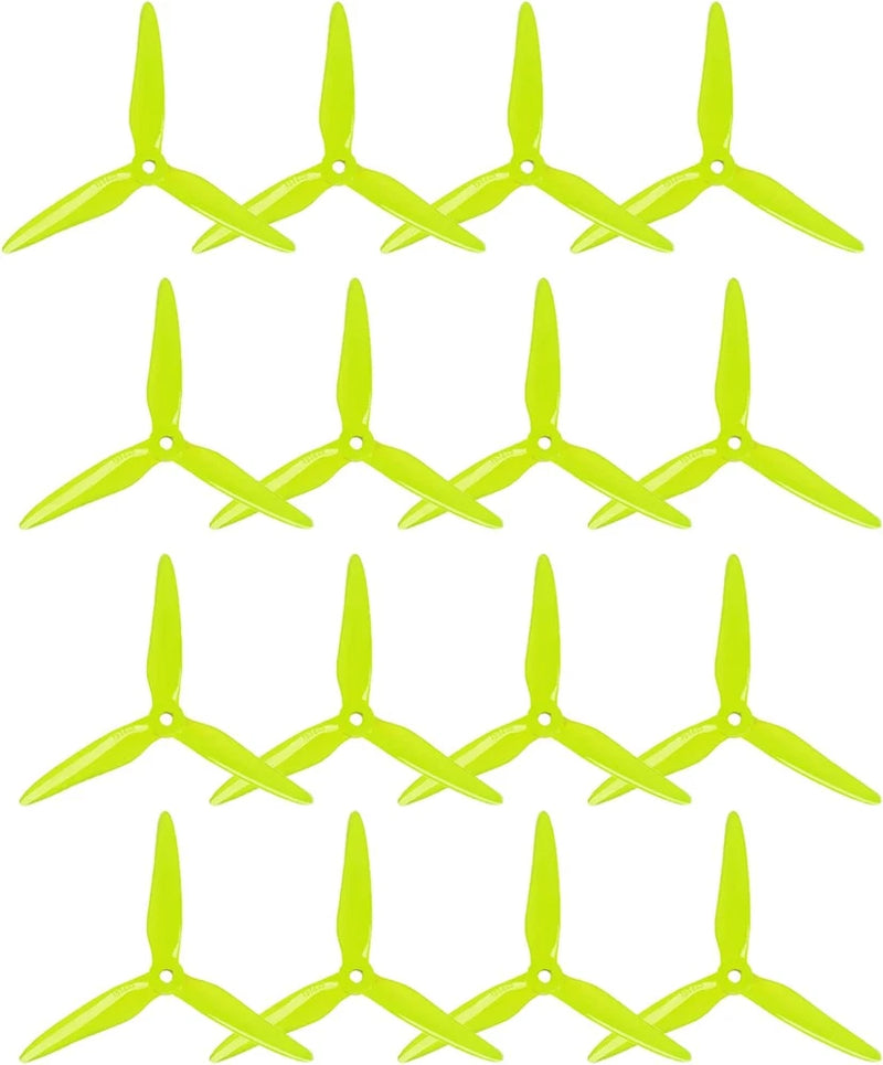 DALPROP tri-blade FPV propellers, lime green 5 inch set (multi-pack)
