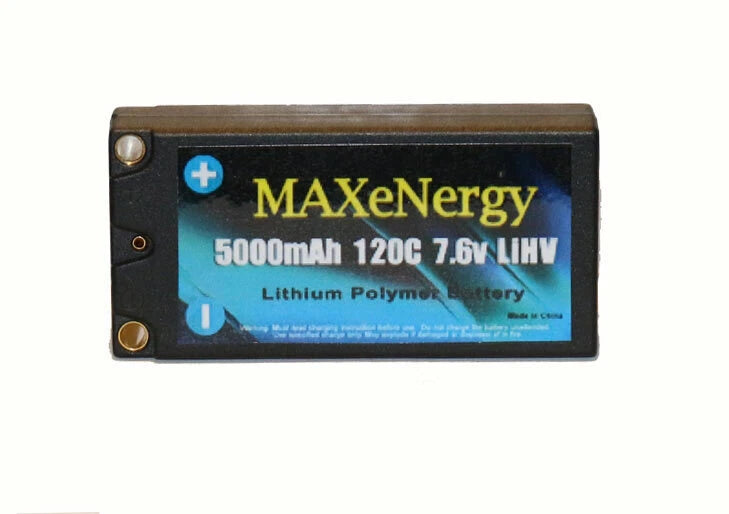 MAXeNergy 5000mAh 7.6V 120C 2S Shorty LiPo Battery RC Car Truck Battery