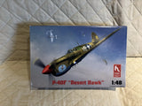 1:48 P-40F Desert Hawk model kit box, Hobby Craft
