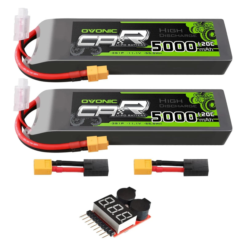 OVONIC 3S LiPo Battery 11.1V 5000mAh 120C with XT60 and TRA Plug Match RC Car... Battery