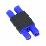 EC2 female-to-female battery adapter, no-wire connector with blue ports and black housing