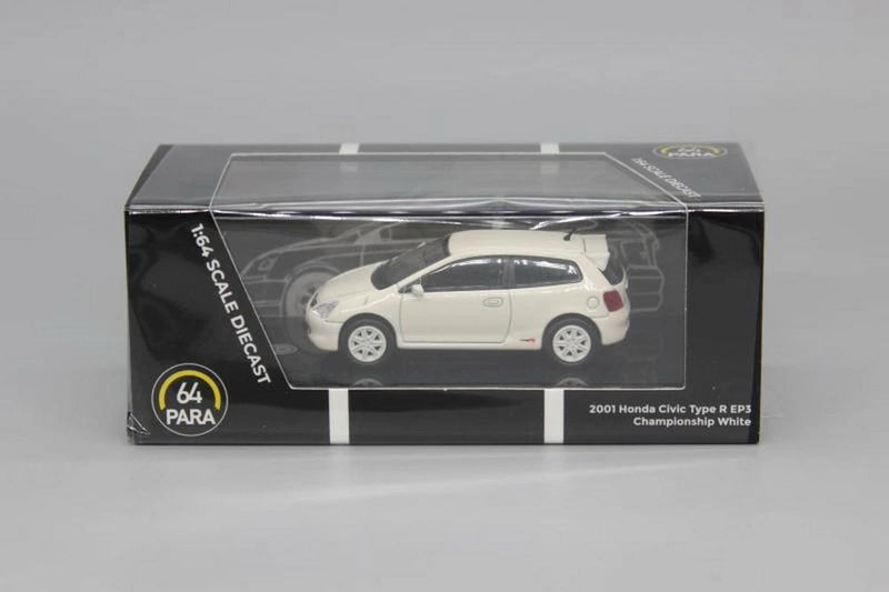 PARA 1/64 Scale  Civic Type R EP3 2001 White Diecast Car Model Toy Gift