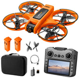 RC Drone with HD Dual Camera & Night LED, Brushless Motor 8x7x2 inches, black