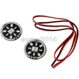Pair of circular LED motor mount boards with red/black wiring