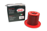 BMC air filter with red pleated cylindrical element and matching base, FB344/21