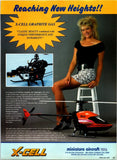 RC helicopter wall art poster with model figure and text, featuring a red helicopter