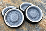 Resin 22 In. Pontiac 8-lug Restomod Wheels, W/One In. Whitewalls,1/24 1/25 Scale