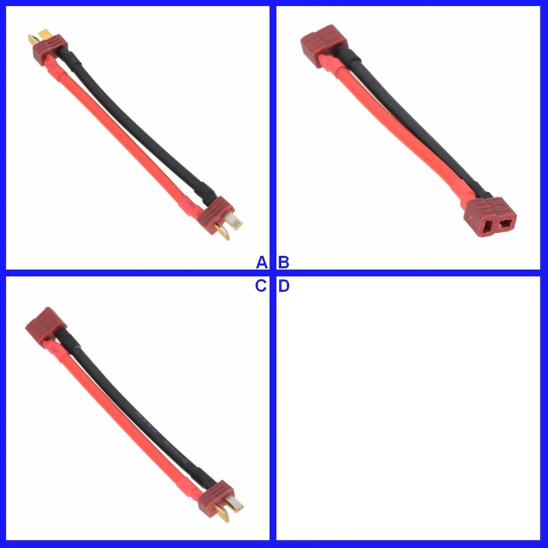 T-Plug to T Deans 12AWG 4inchs Cable Adapter For RC LiPo NiMH Battery FPV Truck
