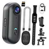 4K Mini WiFi Action Camera 128GB Thumb POV Portable Body 128GB SD Card Black