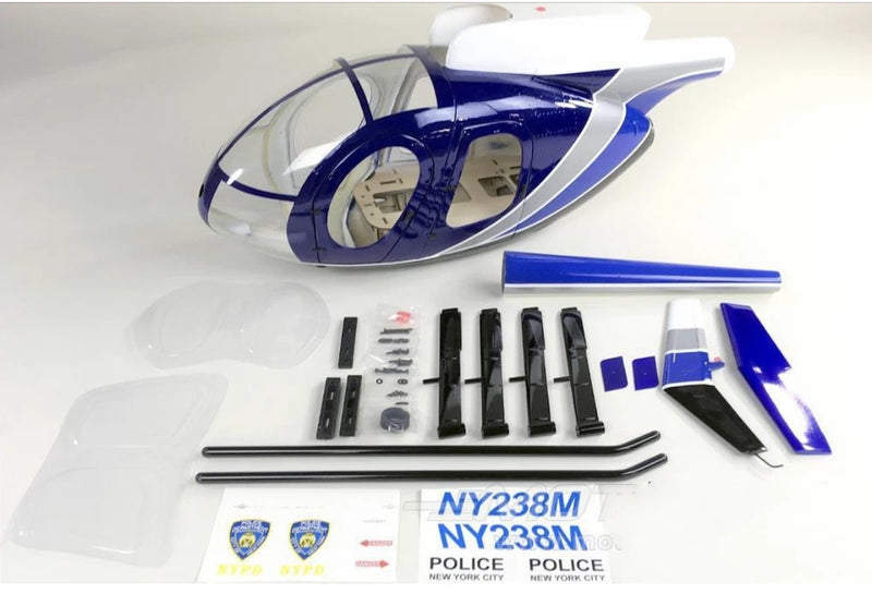 Roban 600 size MD500E police blue painting RC helicopter scale Fuselage KIT