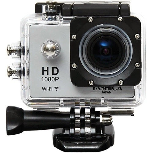 Yashica YAC-300 Silver Action Camera + Accessories
