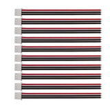 Set of 10 JST-XH 2S LiPo balance plug extension cables, red and black, 100mm