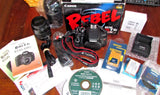 Canon EOS Rebel T3i DSLR camera kit with 18-55mm and 55-250mm lenses and accessories