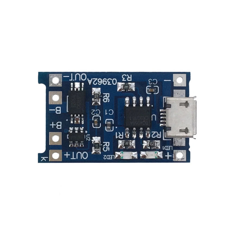 2PCS USB 5V 1A 18650 Lithium Battery Charger Board with Protection Module TP4056