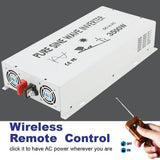 3500Watt Pure Sine Wave Car Power Inverter 12/24V to 120V/220V Remote Control