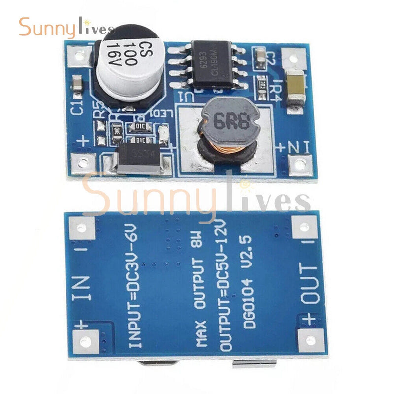 1-10PCS 8W High Power DC-DC Boost Module DC 3V-6V to 12V 3.7V Li-ion Battery