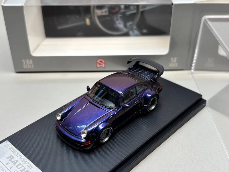 Street WARRIOR SW 1/64 Porsche RWB 964 Purple Diecast Model Car