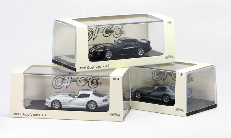 1/64 die-cast Dodge Viper GTS model ornaments in clear display boxes, black and white